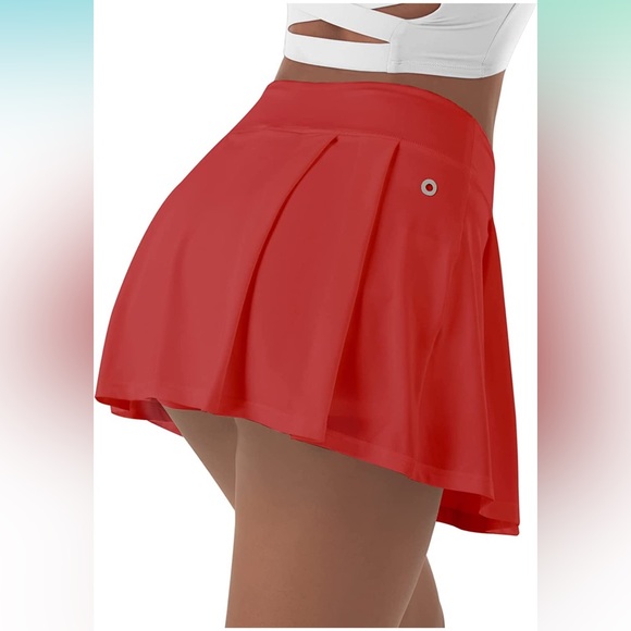 Casei workout shorts womens 2 in 1 flowy high waisted tennis skort - Picture 4 of 12